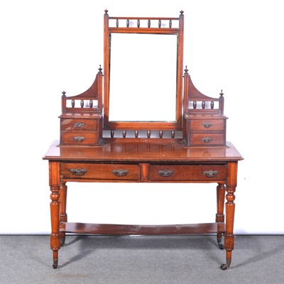 Lot 404 - Victorian mahogany dressing table and a stool