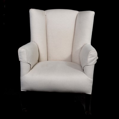 Lot 451 - Edwardian wing-back easy chair