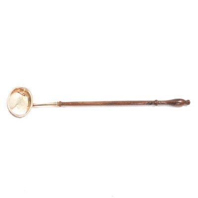 Lot 227 - Georgian white metal toddy ladle, turned wood handle