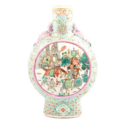 Lot 24 - Chinese porcelain and polychrome moonflask