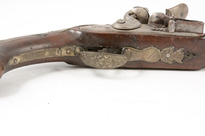 Lot 11 - Turkish long-barrel flintlock pistol