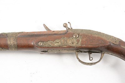Lot 11 - Turkish long-barrel flintlock pistol