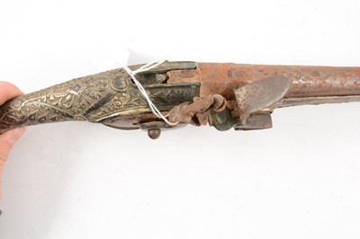 Lot 9 - Turkish flintlock pistol and an Arab pistol