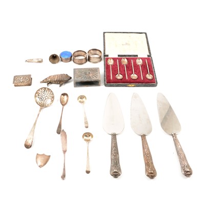 Lot 180 - George III silver sifter spoon and other small silver