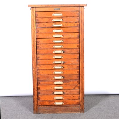 Lot 612 - Edwardian walnut filing/ collector's cabinet with drawers