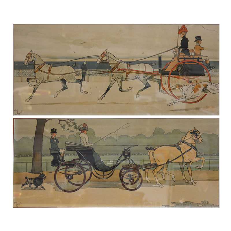 Lot 445 - After Cecil Aldin, "Hyde Park" and "Brighton".