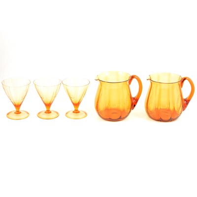 Lot 54 - Amber glass lemonade set