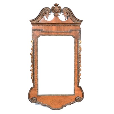 Lot 341 - George II style walnut and parcel gilt wall mirror