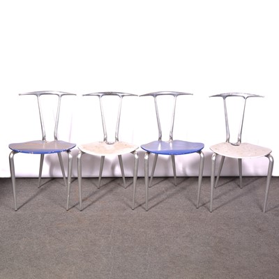 Lot 439 - Four Italian aluminium framed chairs