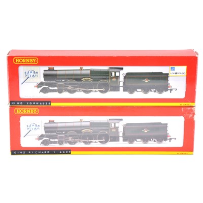 Lot 165 - Two Hornby OO gauge model railway steam locomotives with tenders, DCC fitted, boxed