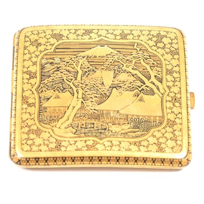 Lot 464 - An early 20th Century Japanese gilt metal cigarette case