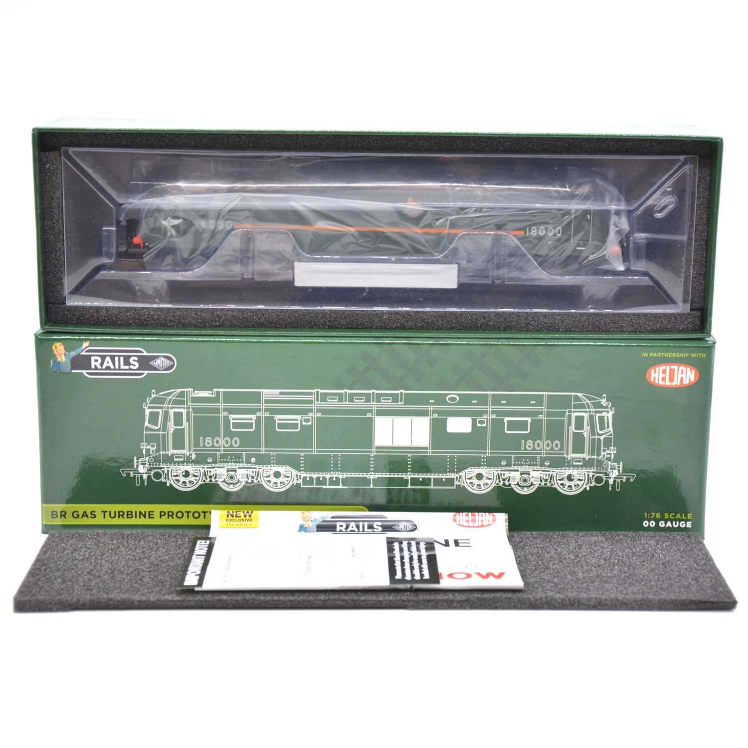 Lot 164 - Heljan OO gauge model railway diesel locomotive, BR gas turbine prototype 18000