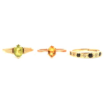 Lot 115 - Three gemset rings.