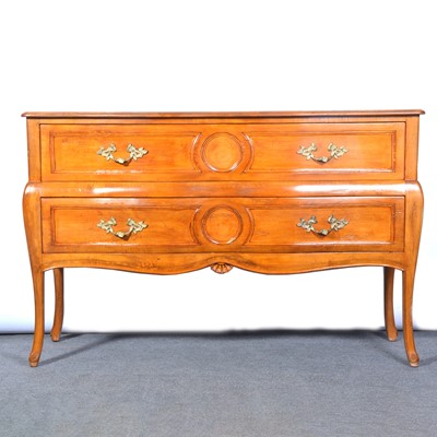 Lot 390 - French walnut two drawer commode