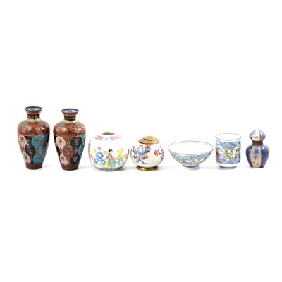 Lot 80 - Quantity of Asian ceramics and cloisonne vases