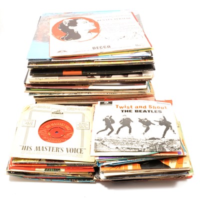 Lot 209 - One box of vinyl records, LPs and 7" singles, mostly Pop and easy listening