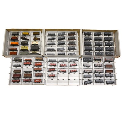 Lot 70 - Three trays of OO gauge model railway rolling stock, loose