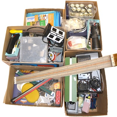 Lot 121 - Four boxes of OO gauge model railway tools, accessories and parts.