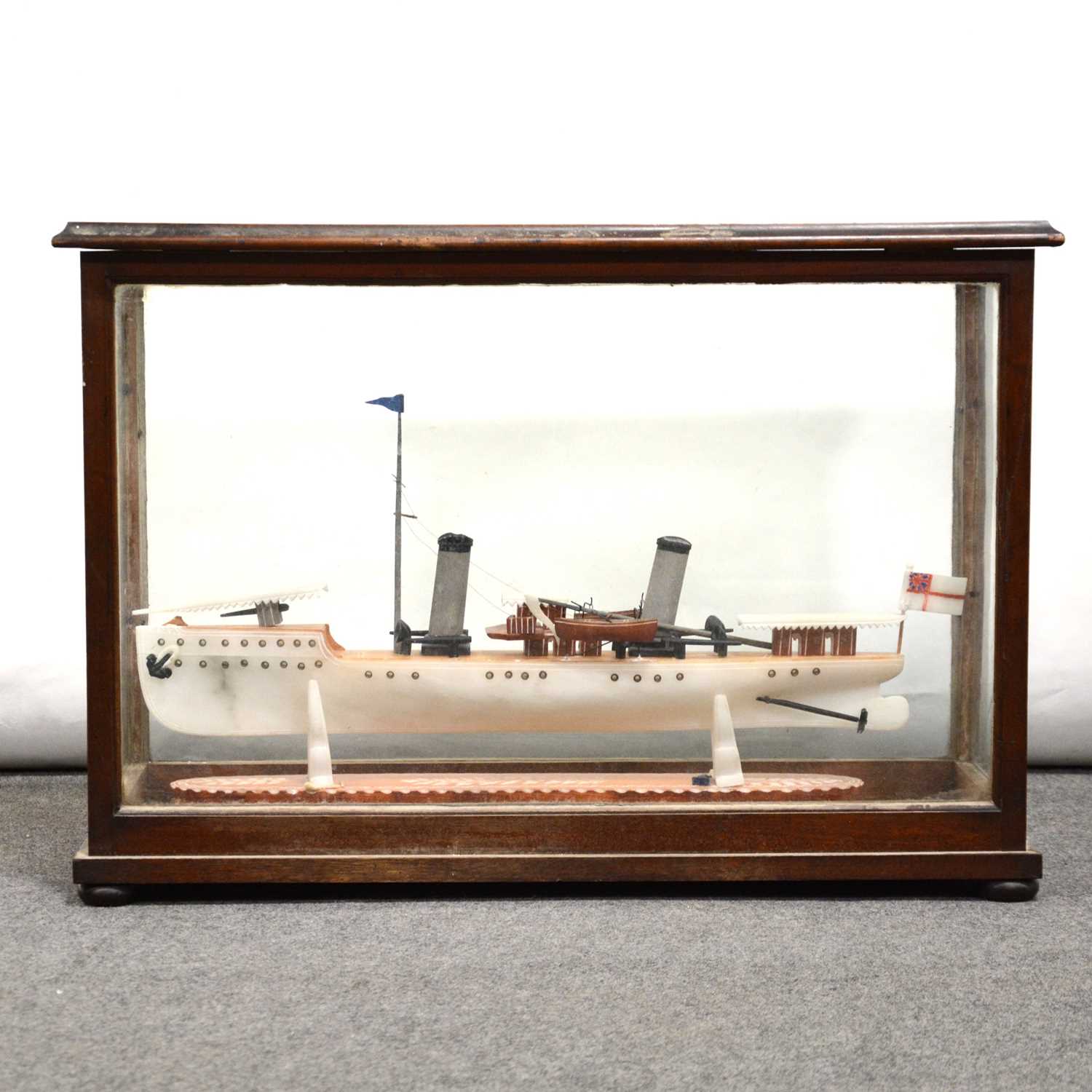 Lot 469 - Carved soapstone model steam ship,