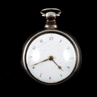 Lot 338 - Silver pair cased pocket watch, London 1794(?)