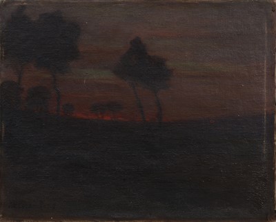 Lot 429 - German school, Sunset at Trepier