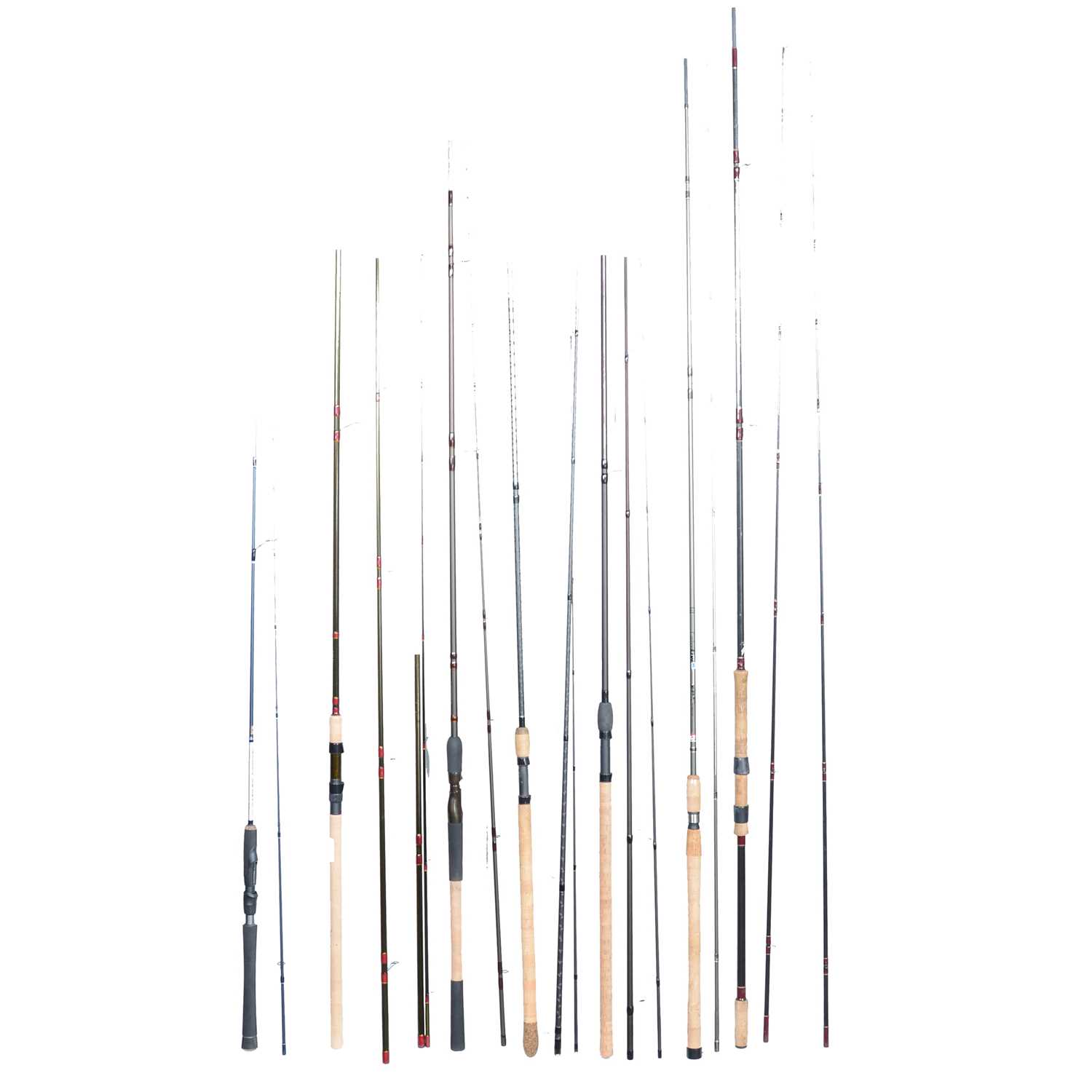 Lot 190 Seven assorted graphite coarse fishing rods,