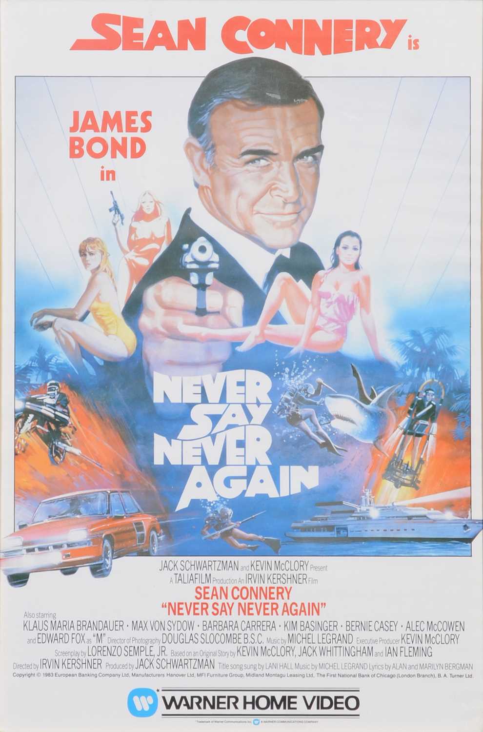 Lot 302 - Film poster, James Bond Never Say Never Again, Warner Home Video release