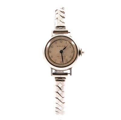 Lot 346 - Rolex - a lady's vintage stainless steel wristwatch.