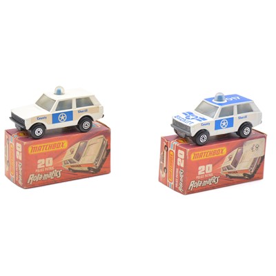 Lot 1122 - Two Matchbox 75 series die-cast models, 20 police patrol sheriff variant