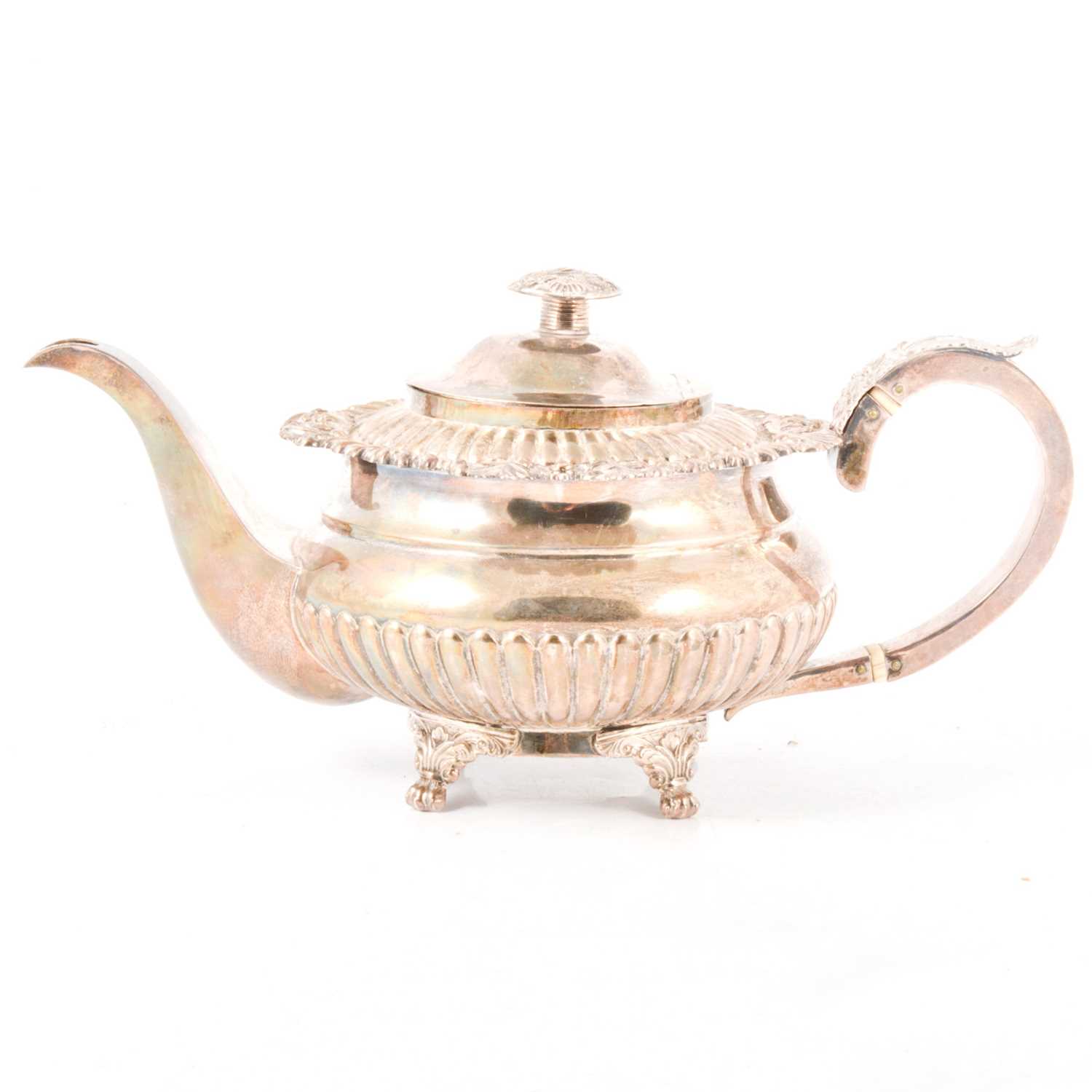 Lot 210 - Regency silver teapot