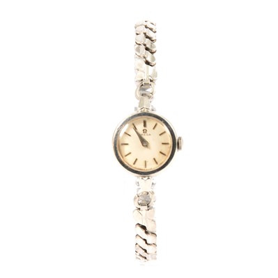 Lot 344 - Omega - a lady's stainless steel wristwatch.