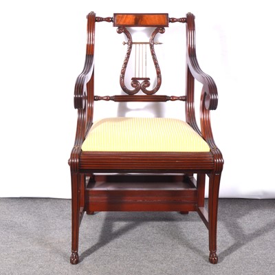 Lot 445 - Reproduction lyre-back ladder chair