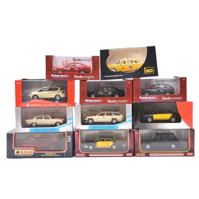 Lot 1156 - Eleven die-cast model vehicles, including Sun Star, Abrex and others, all boxed.