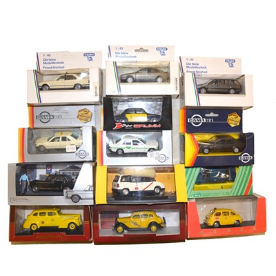 Lot 1155 - Thirteen die-cast model vehicles, including Rextoys, Schabak and others, boxed.