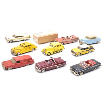 Lot 1238 - Nine 1:43 scale white metal models, various makers and a kit.