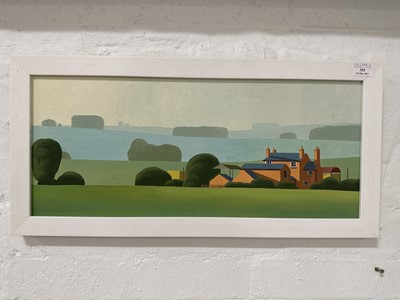 Lot 355 - Reg Cartwright, Landscape with a farm