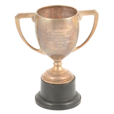 Lot 306 - Silver twin-handled trophy cup, Mappin & Webb Ltd, Sheffield 1934.