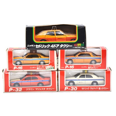 Lot 1150 - Five Yonezawa Toys Diapet die-cast model vehicles, boxed