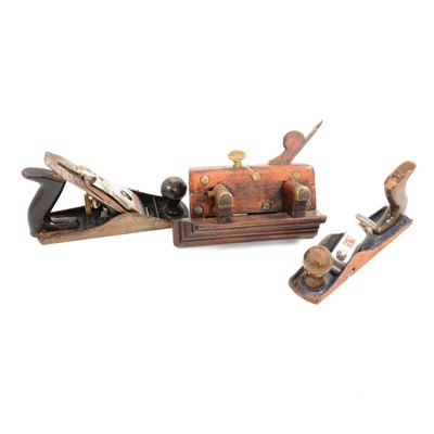 Lot 211 - Seven wood planes, Stanley, Record and a plough plane.