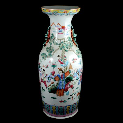 Lot 173 - Chinese polychrome floor vase