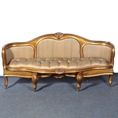 Lot 565 - French gilt framed small bedroom settee