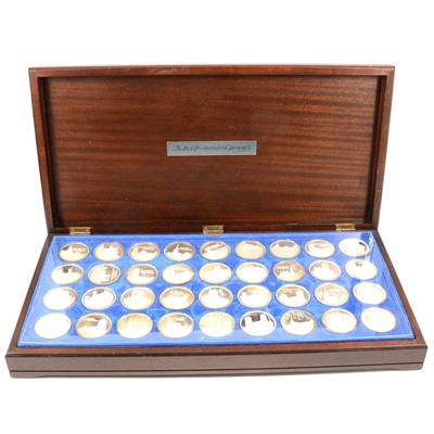 Lot 471 - The Beauty of Britain's Churches, a collection of thirty-six silver proof medals.