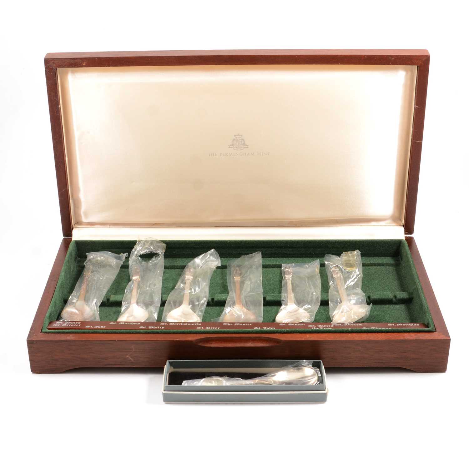 Lot 335 - Seven silver modern apostle spoons.