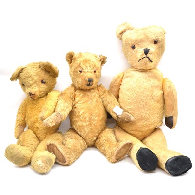 Lot 1019 - Three early 20th century teddy bears
