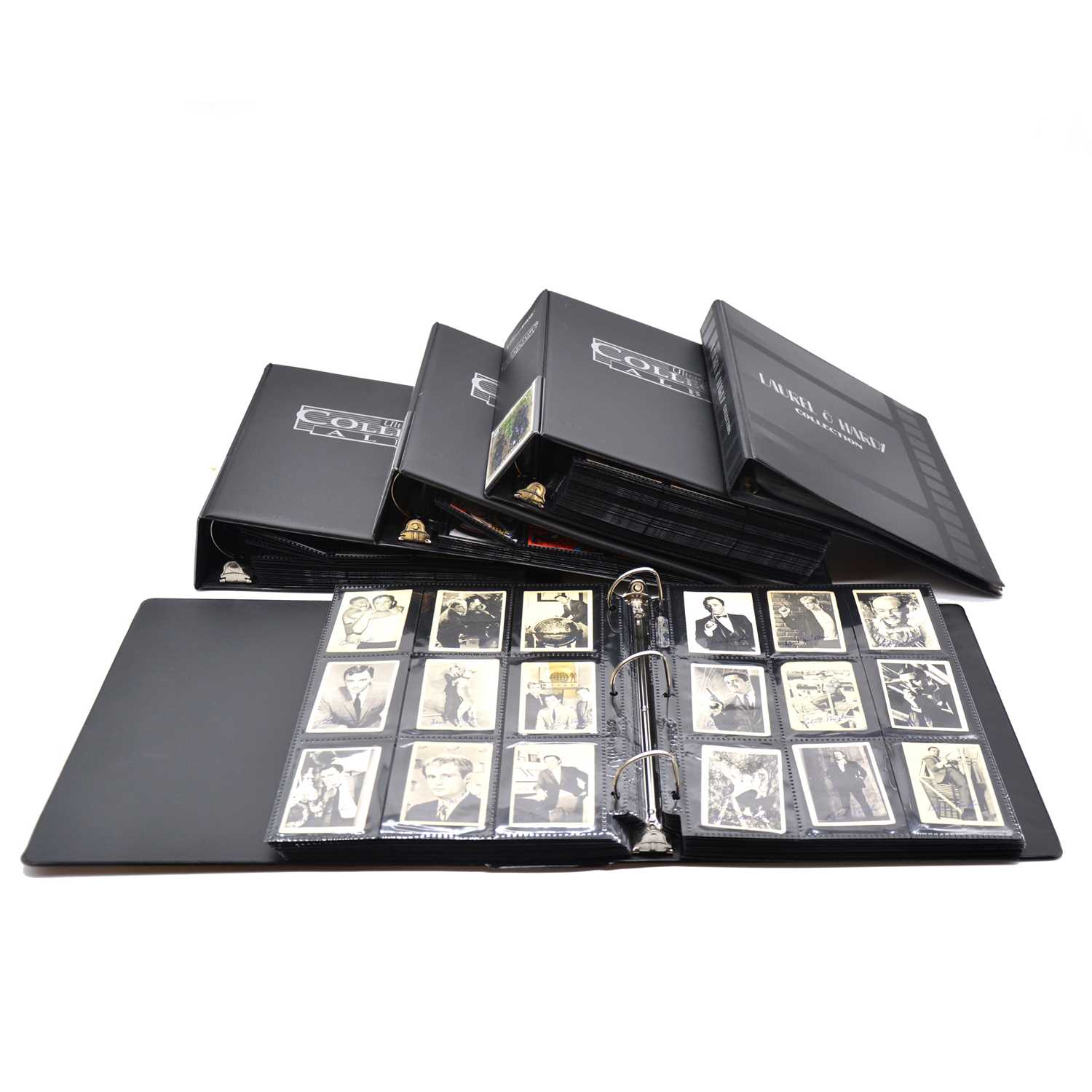 Lot 1264 - A large collection of collectible trading cards, in five ring binders