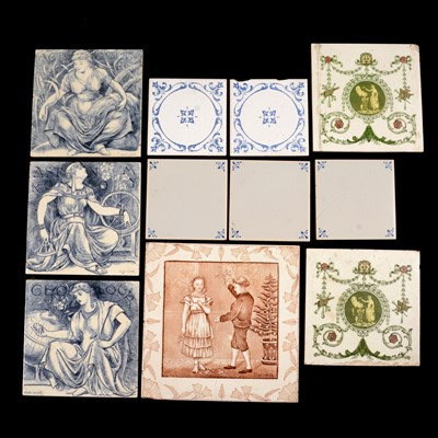 Lot 74 - Various Victorian Art Pottery tiles