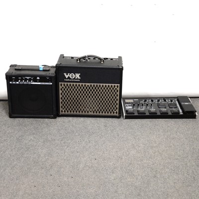 Lot 279 - Vox Amplifier, Bass amplifier and a Korg effects pedal.