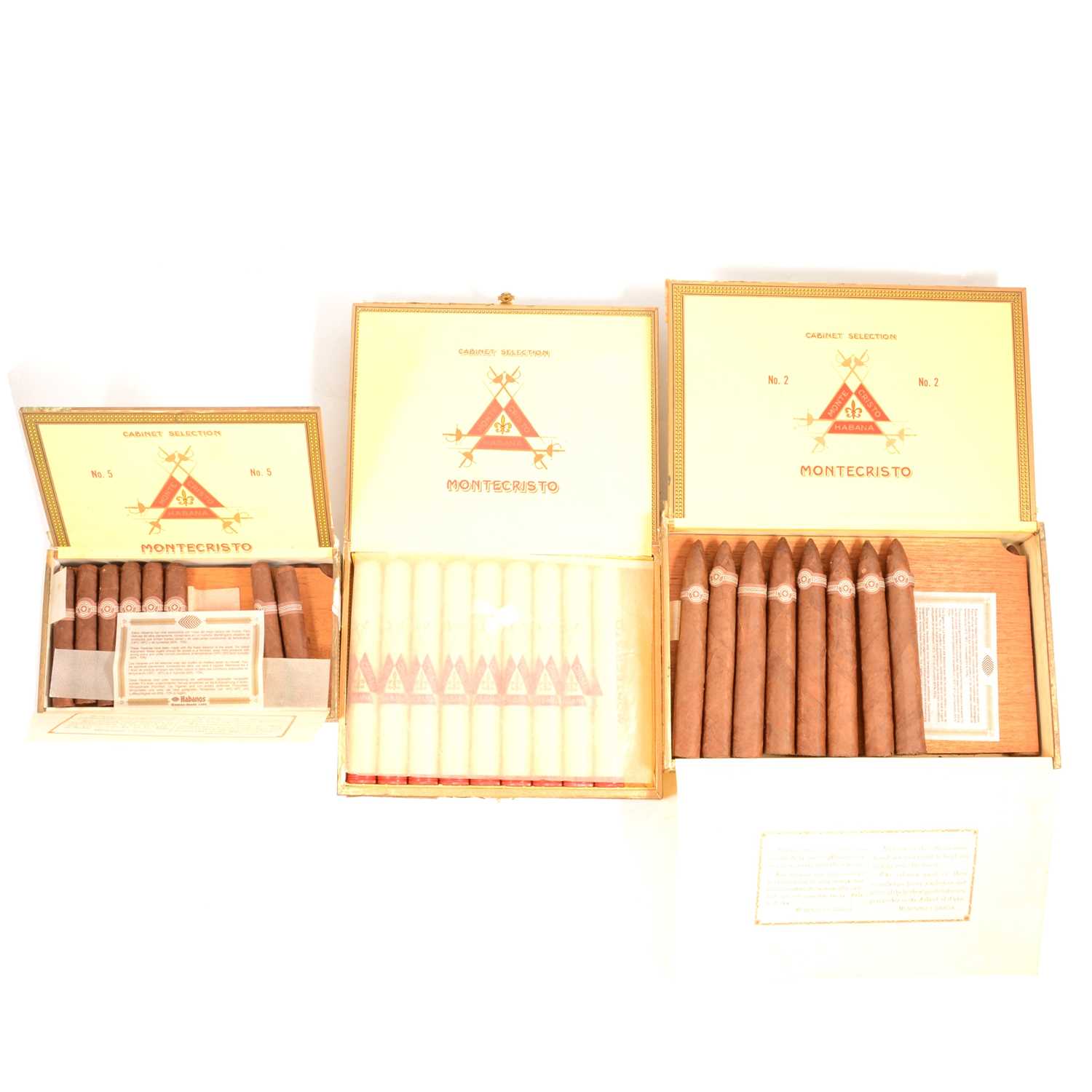 Lot 127 - Three open boxes of Montecristo cigars