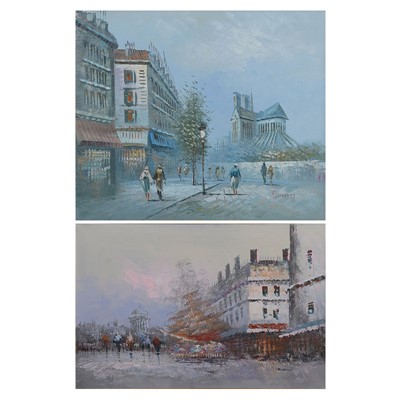 Lot 422 - Burnett, Notre Dame Cathdral, and another Parisian street scene