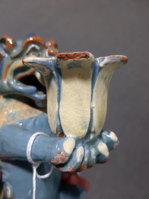 Lot 20 - Brannam Art Pottery grotesque chamber stick